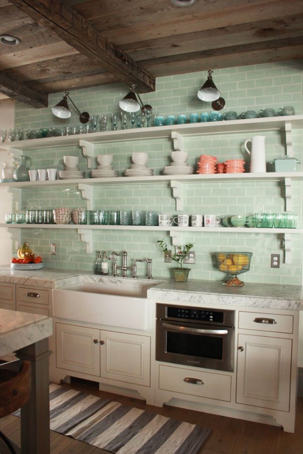 turquoise-subway-tiles-in-the-kitchen